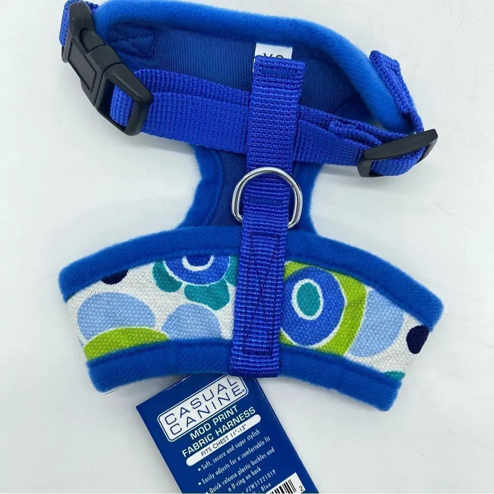 Dog Harness Casual Canine Blue Floral Mod Print XS New